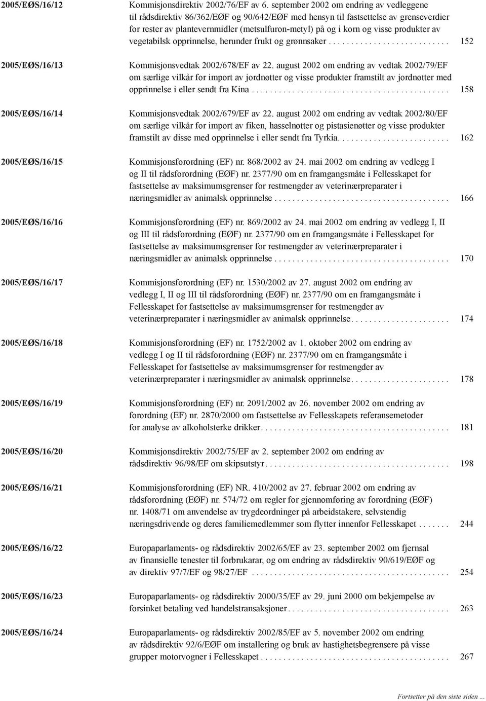 september 2002 om endring av vedleggene til rådsdirektiv 86/362/EØF og 90/642/EØF med hensyn til fastsettelse av grenseverdier for rester av plantevernmidler (metsulfuron-metyl) på og i korn og visse