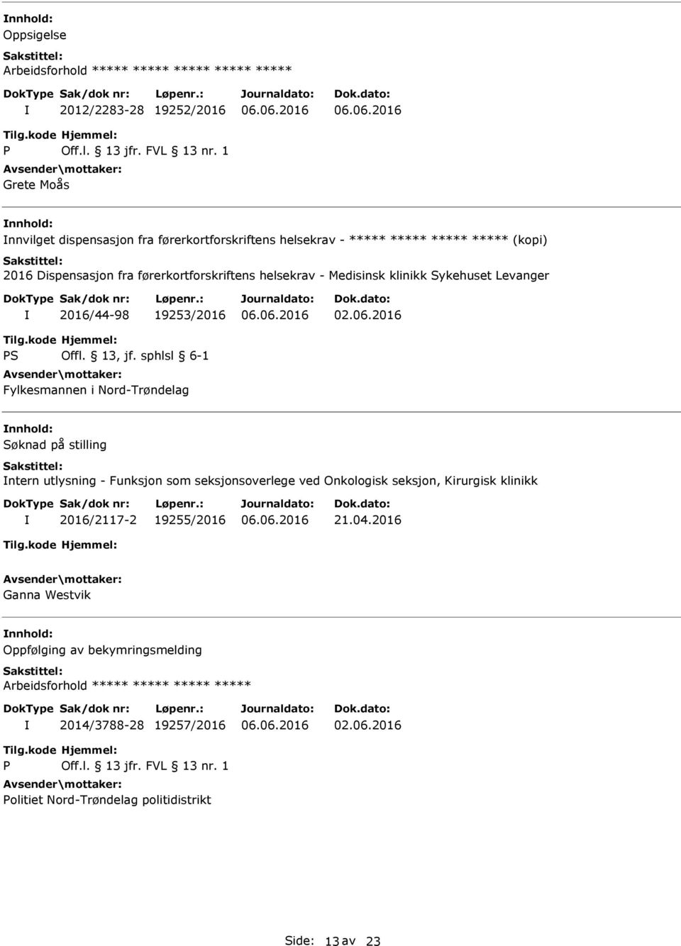 på stilling ntern utlysning - Funksjon som seksjonsoverlege ved Onkologisk seksjon, Kirurgisk klinikk 2016/2117-2 19255/2016 21.04.