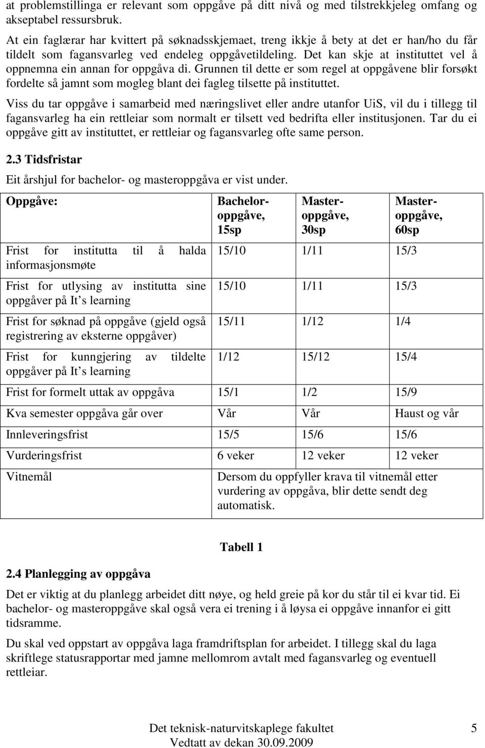 Det kan skje at instituttet vel å oppnemna ein annan for oppgåva di. Grunnen til dette er som regel at oppgåvene blir forsøkt fordelte så jamnt som mogleg blant dei fagleg tilsette på instituttet.