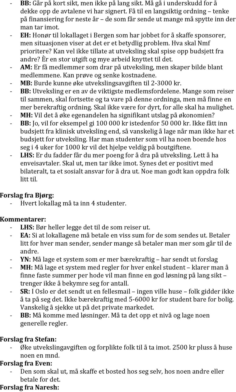 EH: Honør til lokallaget i Bergen som har jobbet for å skaffe sponsorer, men situasjonen viser at det er et betydlig problem. Hva skal Nmf prioritere?