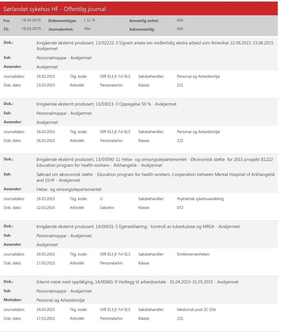 11-3 Oppsigelse 50 % - Personalmappe - Dok. dato: 16.03.