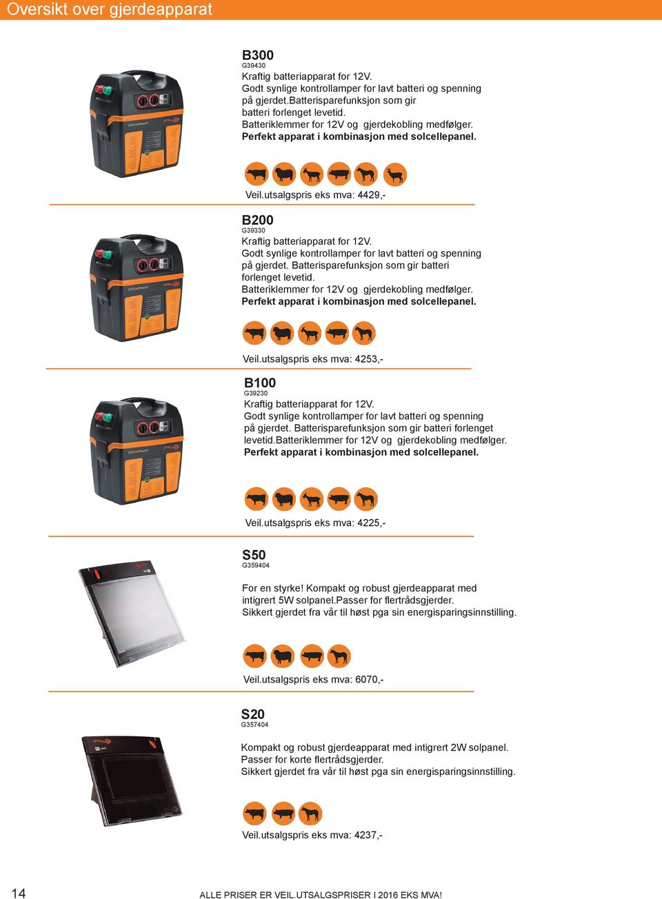 Godt synlige kontrollamper for lavt batteri og spenning på gjerdet. Batterisparefunksjon som gir batteri forlenget levetid. Batteriklemmer for 12V og gjerdekobling medfølger.