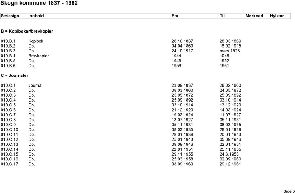 1920 010.C.6 Do. 21.12.1920 14.03.1924 010.C.7 Do. 19.02.1924 11.07.1927 010.C.8 Do. 13.07.1927 05.11.1931 010.C.9 Do. 05.11.1931 08.03.1935 010.C.10 Do. 08.03.1935 28.01.1939 010.C.11 Do. 28.01.1939 20.