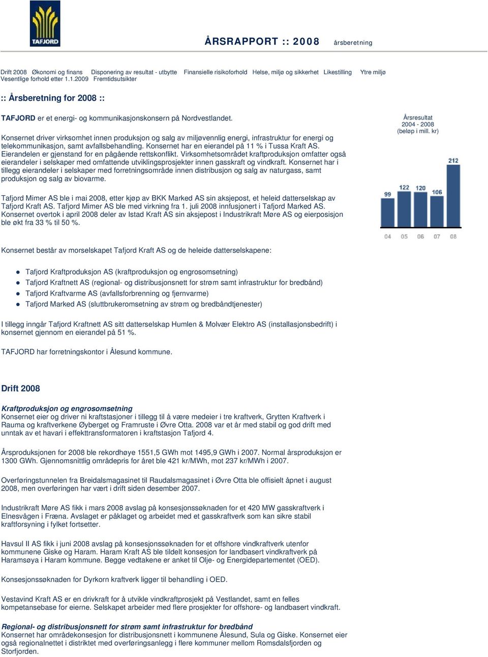 Konsernet driver virksomhet innen produksjon og salg av miljøvennlig energi, infrastruktur for energi og telekommunikasjon, samt avfallsbehandling. Konsernet har en eierandel på 11 % i Tussa Kraft AS.