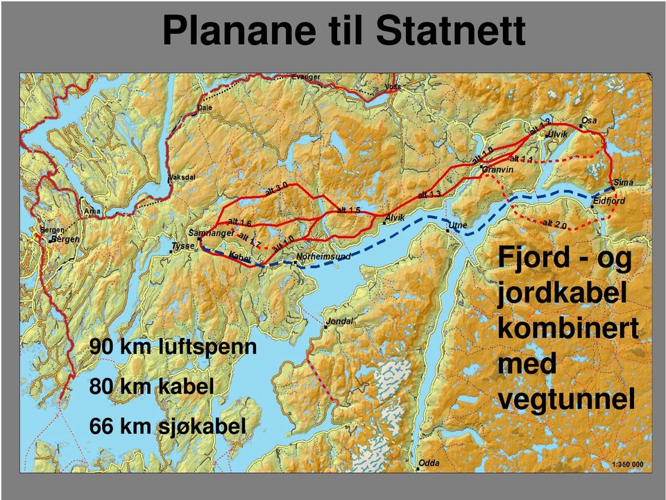 km sjøkabel Fjord - og