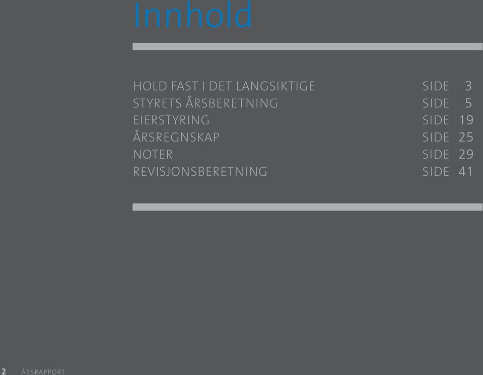 EIERSTYRING SIDE 19 ÅRSREGNSKAP SIDE 25