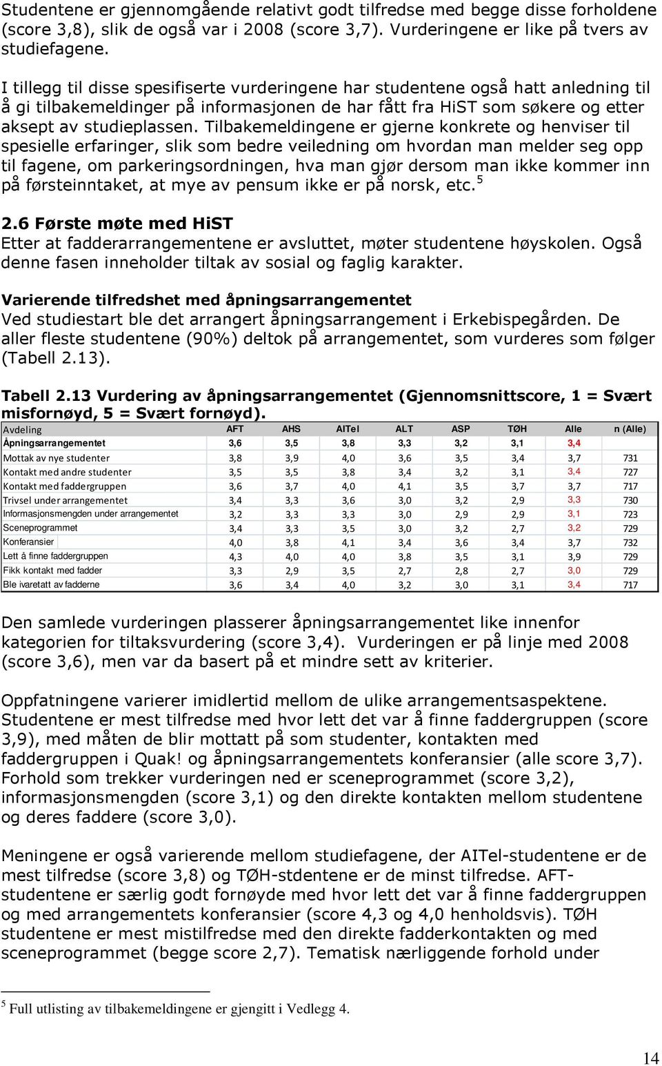 Tilbakemeldingene er gjerne konkrete og henviser til spesielle erfaringer, slik som bedre veiledning om hvordan man melder seg opp til fagene, om parkeringsordningen, hva man gjør dersom man ikke