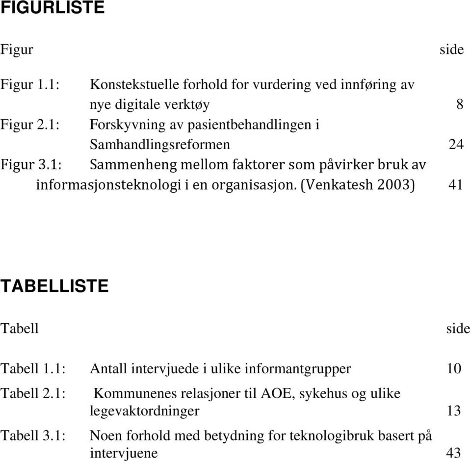 1: Sammenheng mellom faktorer som påvirker bruk av informasjonsteknologi i en organisasjon.