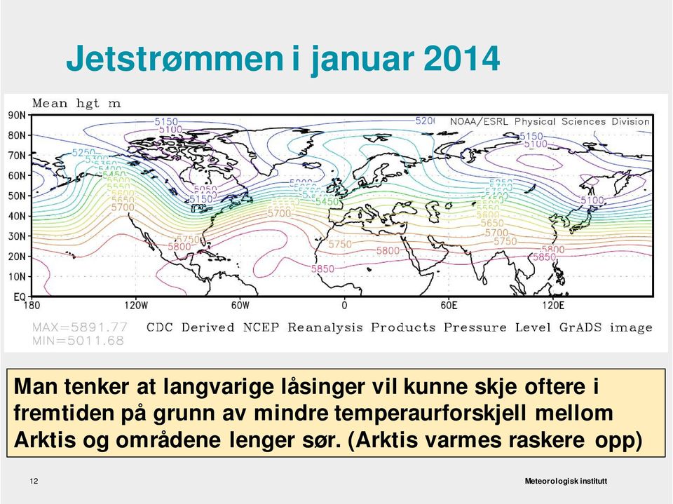 fremtiden på grunn av mindre temperaurforskjell