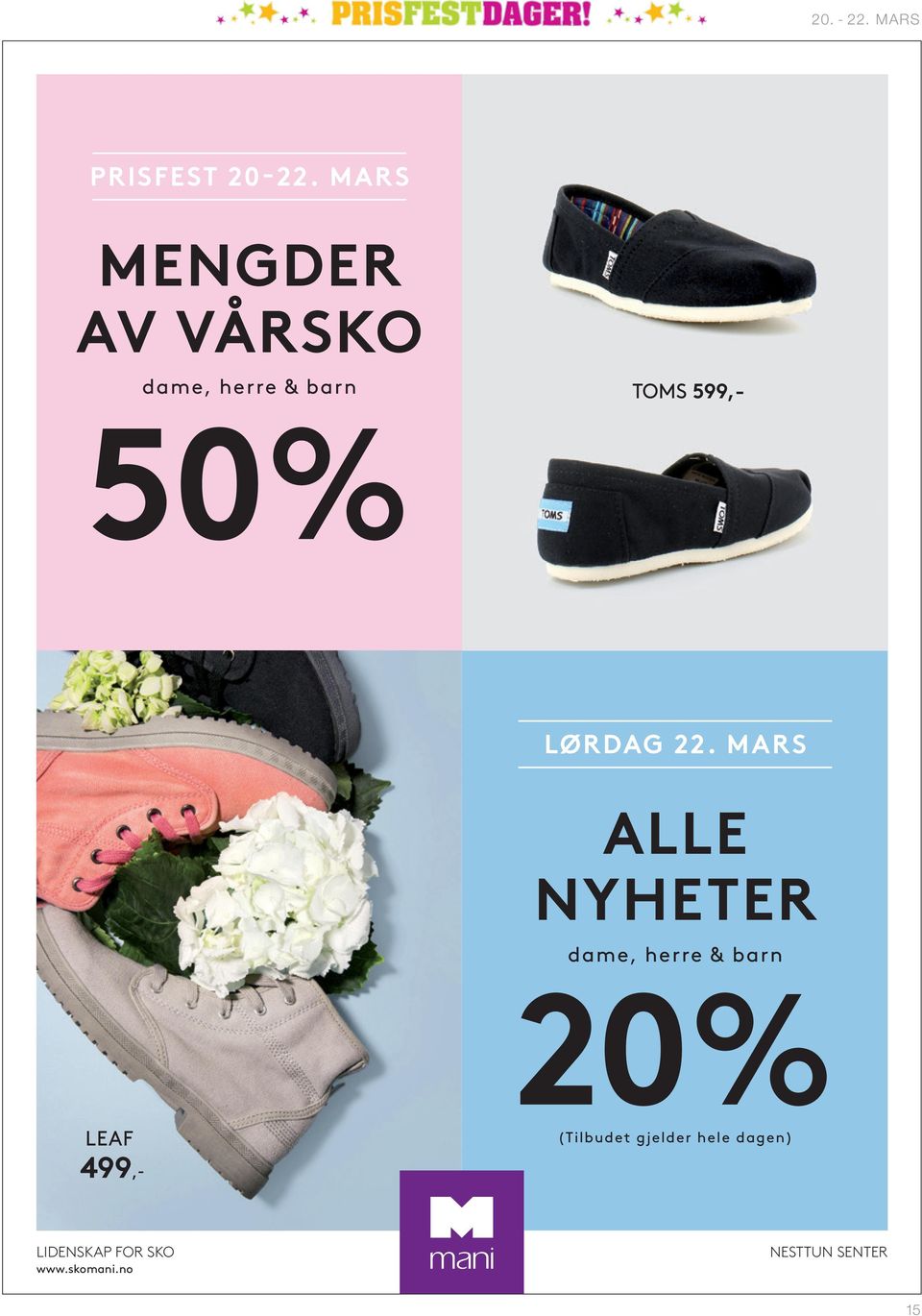 50% lørdag 22.