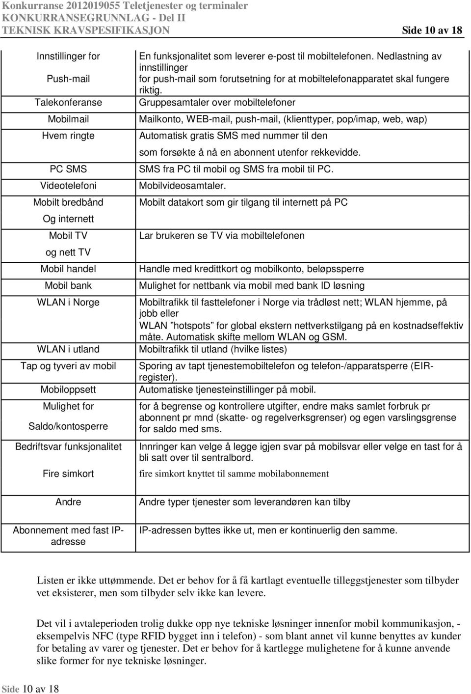 En funksjnalitet sm leverer e-pst til mbiltelefnen. Nedlastning av innstillinger fr push-mail sm frutsetning fr at mbiltelefnapparatet skal fungere riktig.