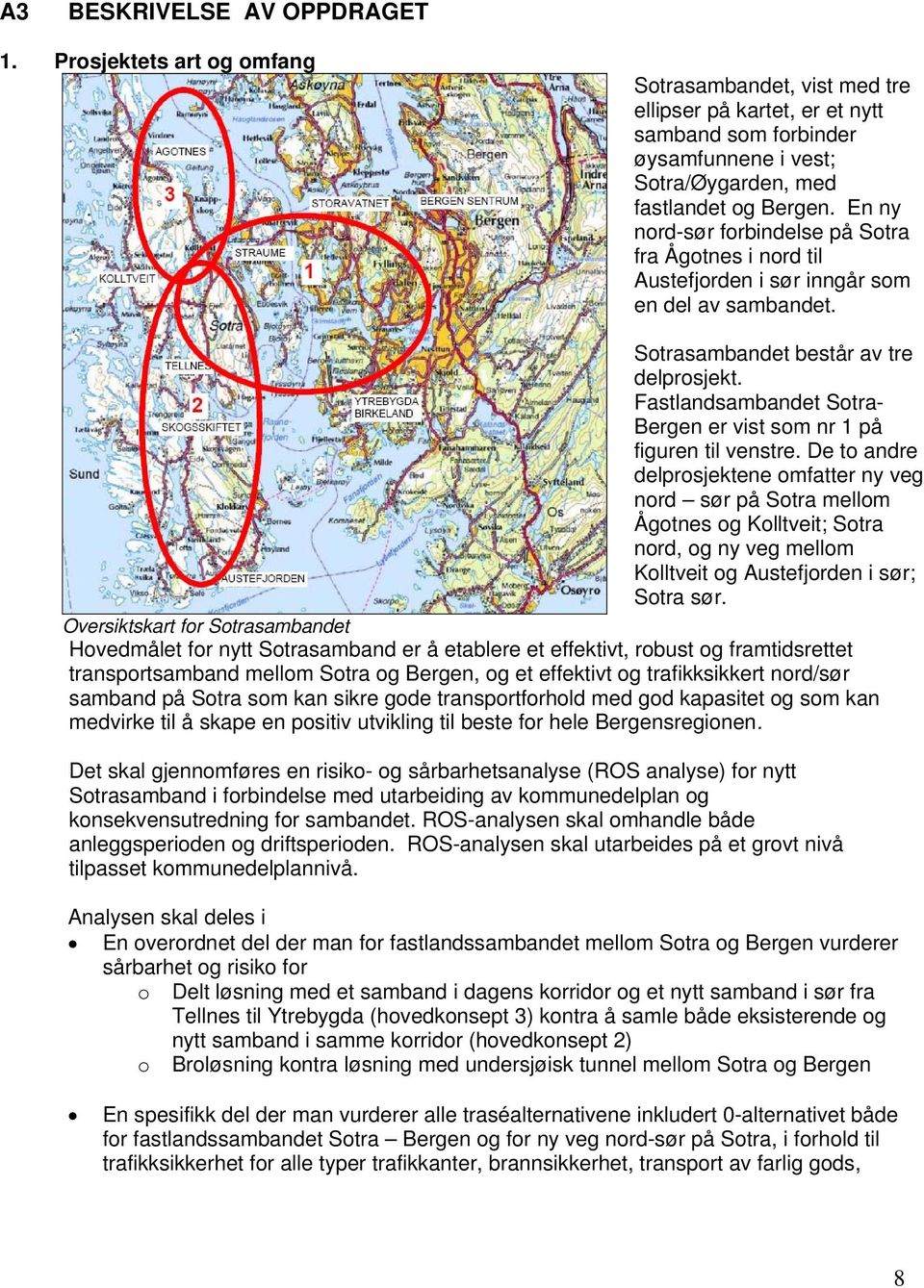 En ny nord-sør forbindelse på Sotra fra Ågotnes i nord til Austefjorden i sør inngår som en del av sambandet. Sotrasambandet består av tre delprosjekt.