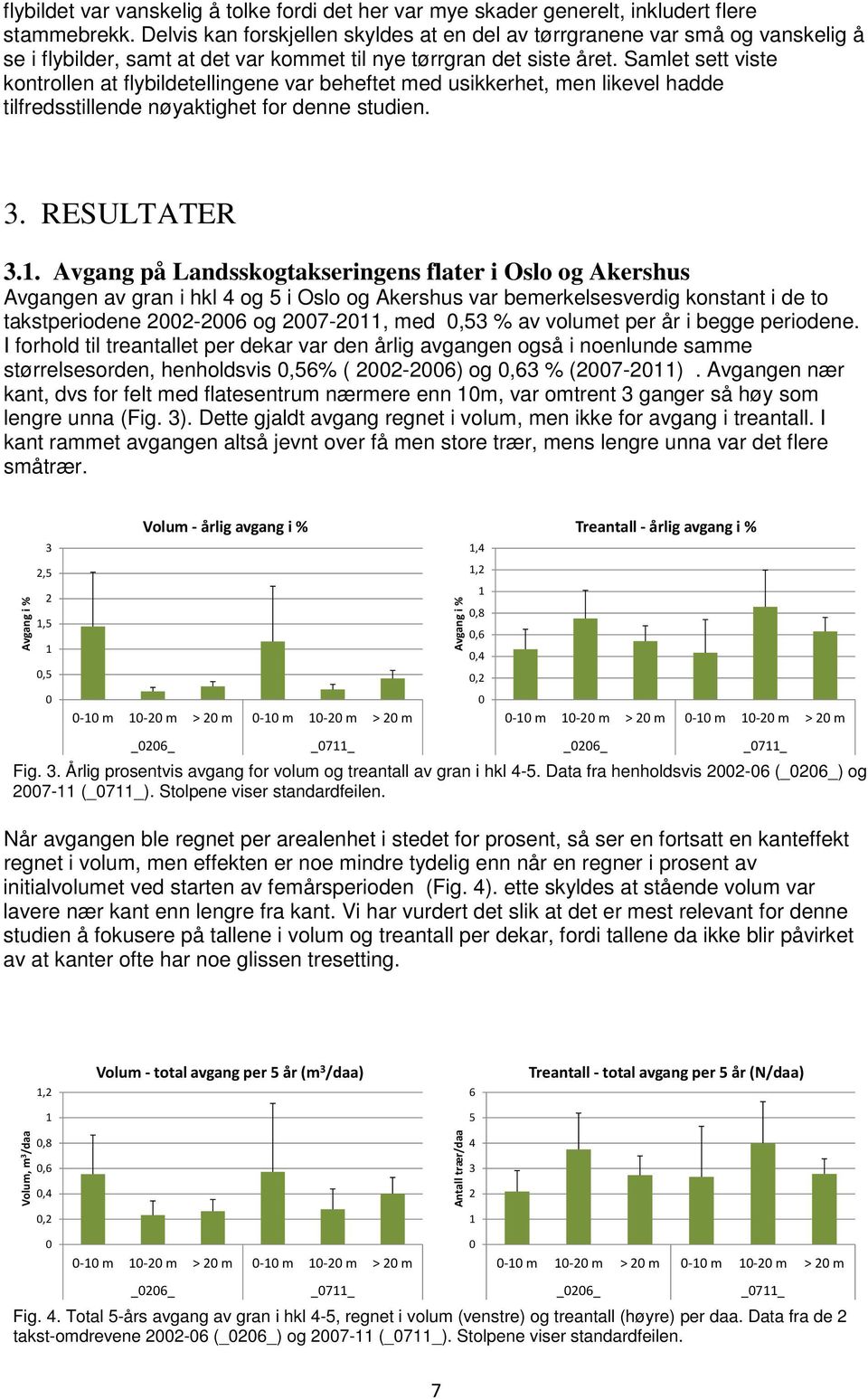 Samlet sett viste kontrollen at flybildetellingene var beheftet med usikkerhet, men likevel hadde tilfredsstillende nøyaktighet for denne studien. 3. RESULTATER 3.1.