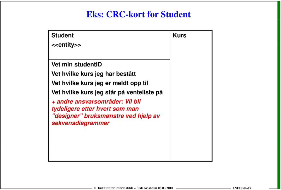 kurs jeg står på venteliste på + andre ansvarsområder: Vil bli tydeligere