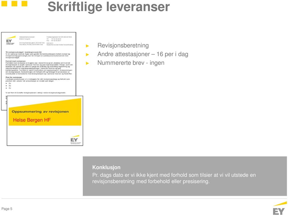 dags dato er vi ikke kjent med forhold som tilsier at vi vil