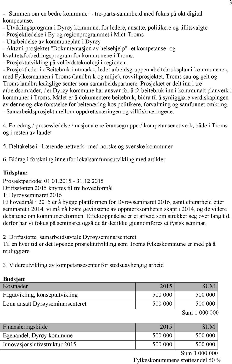 prosjektet "Dokumentasjon av helsehjelp"- et kompetanse- og kvalitetsforbedringsprogram for kommunene i Troms. - Prosjektutvikling på velferdsteknologi i regionen.