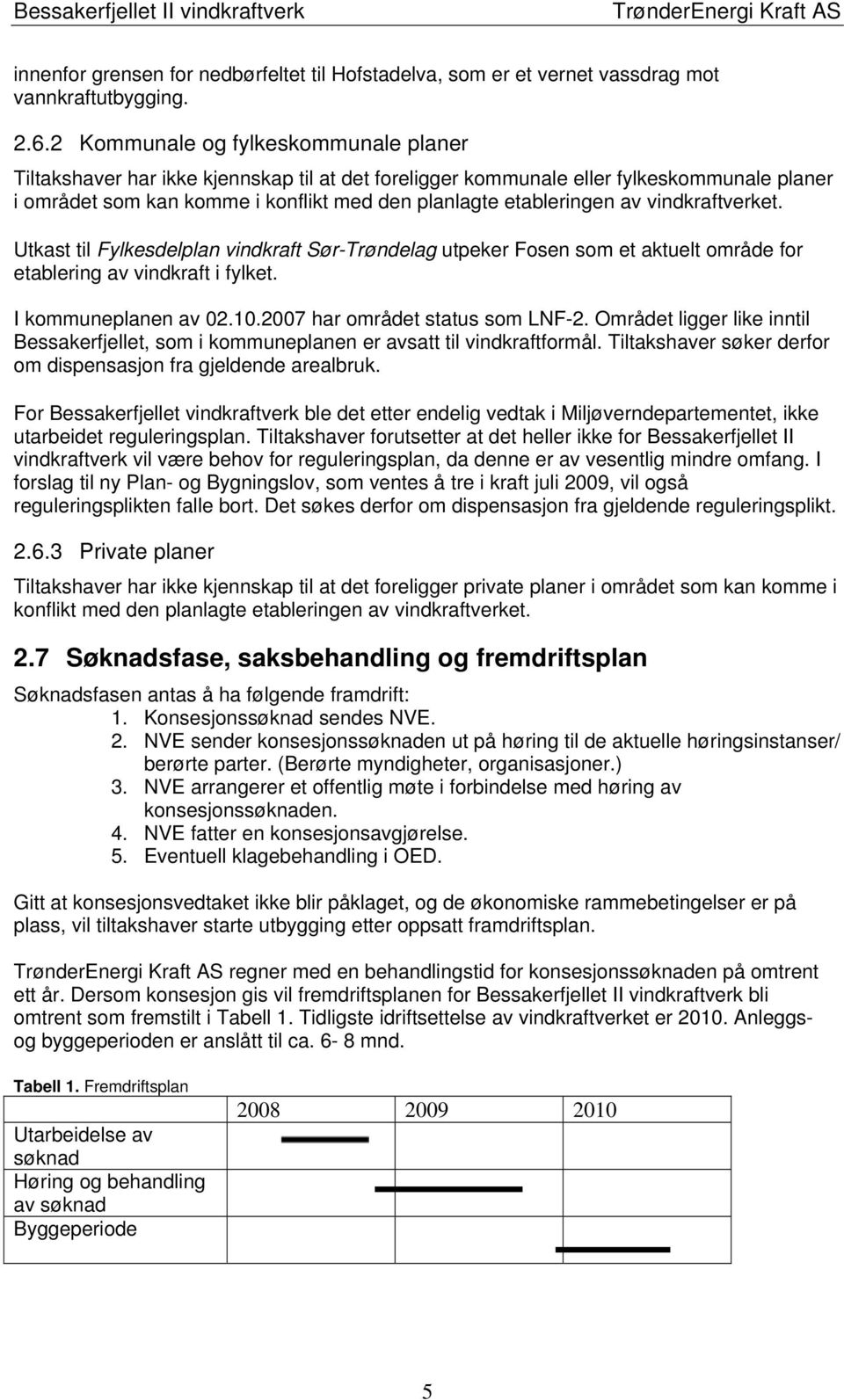vindkraftverket. Utkast til Fylkesdelplan vindkraft Sør-Trøndelag utpeker Fosen som et aktuelt område for etablering av vindkraft i fylket. I kommuneplanen av 02.10.2007 har området status som LNF-2.