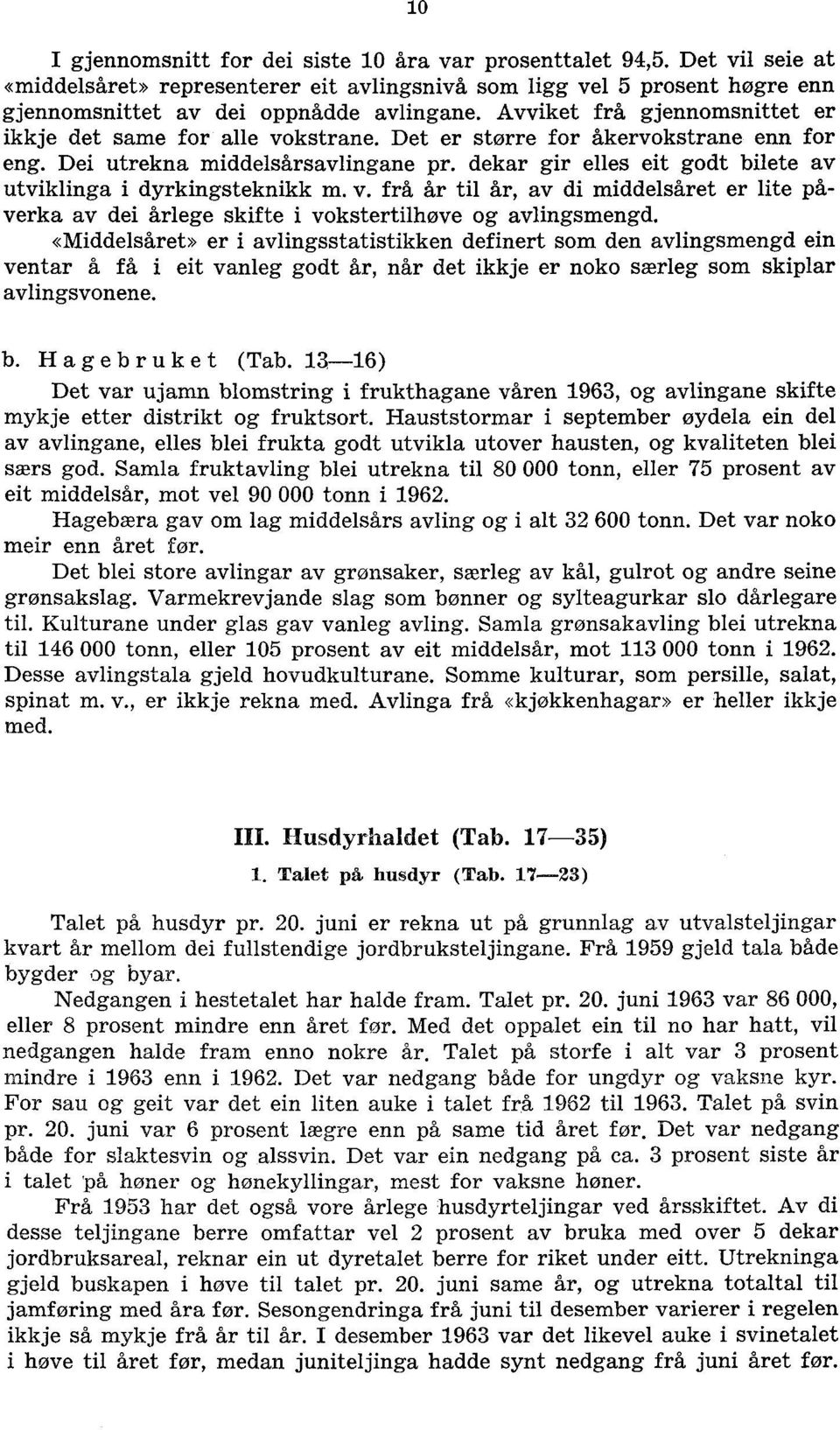 dekar gir elles eit godt bilete av utviklinga i dyrkingsteknikk m. v. frå år til år, av di middelsåret er lite påverka av dei årlege skifte i vokstertilhøve og avlingsmengd.