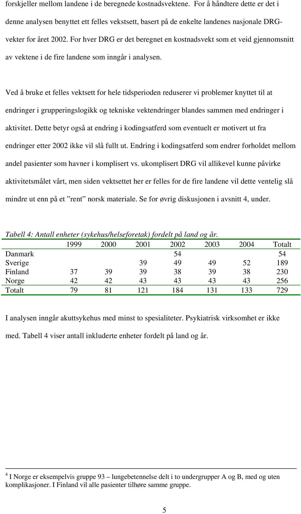 Ved å bruke et felles vektsett for hele tidsperioden reduserer vi problemer knyttet til at endringer i grupperingslogikk og tekniske vektendringer blandes sammen med endringer i aktivitet.