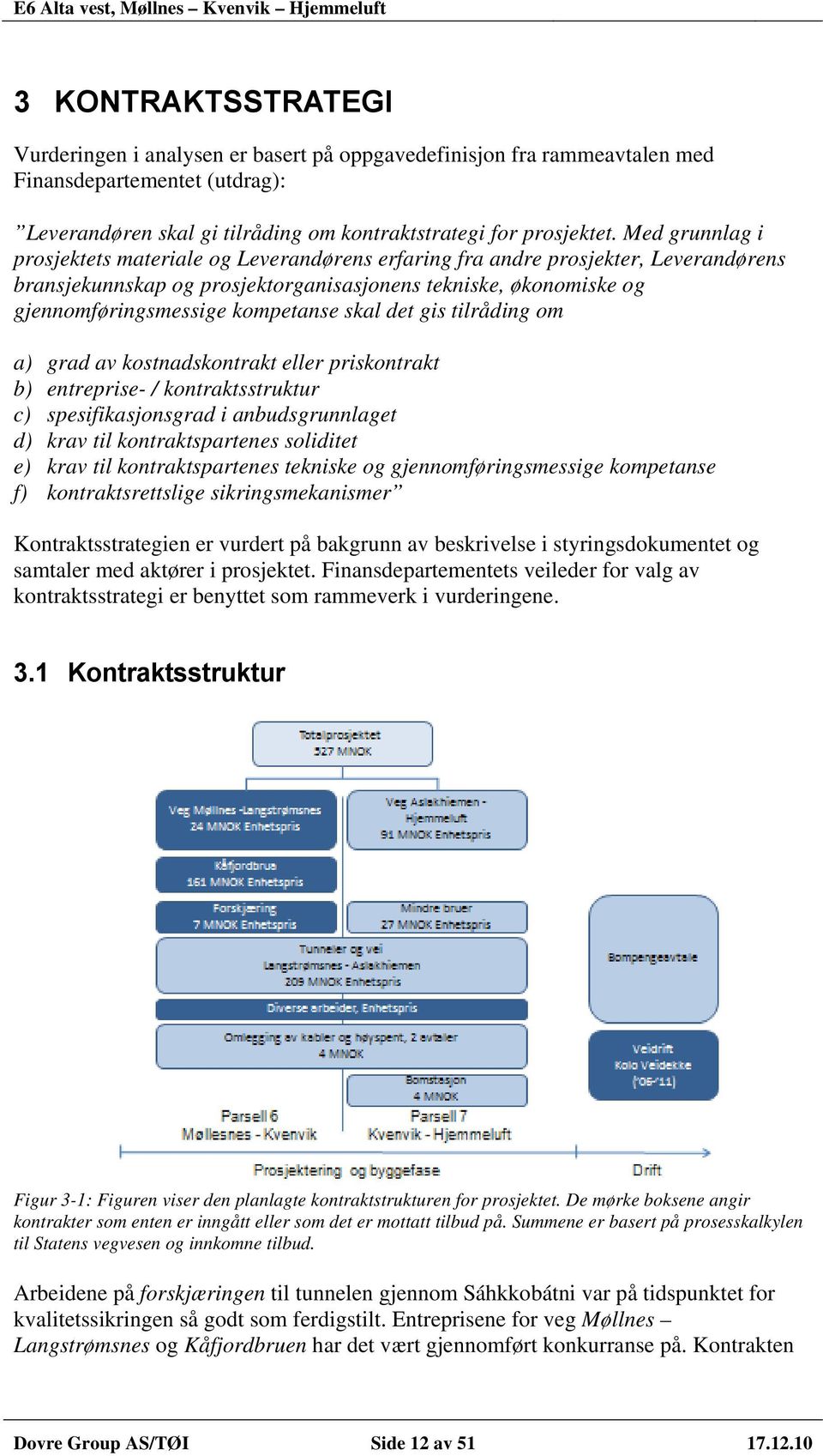 Med grunnlag i prosjektets materiale og Leverandørens erfaring fra andre prosjekter, Leverandørens bransjekunnskap og prosjektorganisasjonens tekniske, økonomiske og gjennomføringsmessige kompetansee