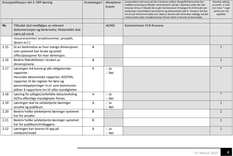 .7 Løsningen må kunne gi alle obligatoriske rapporter. Herunder økonomiske rapporter, KOSTR, rapporter til div register for lønn og personalopplysninger m.m. som kommunen plikter å rapportere inn til ulike myndigheter.