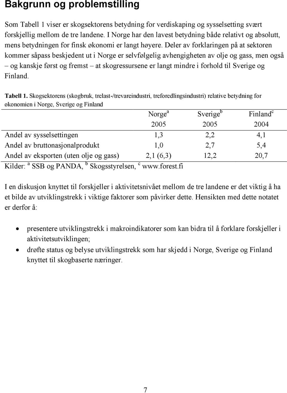 Deler av forklaringen på at sektoren kommer såpass beskjedent ut i Norge er selvfølgelig avhengigheten av olje og gass, men også og kanskje først og fremst at skogressursene er langt mindre i forhold