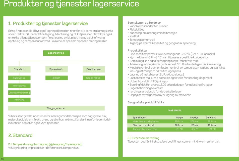 Lokalene er spesielt tilpasset næringsmidler.