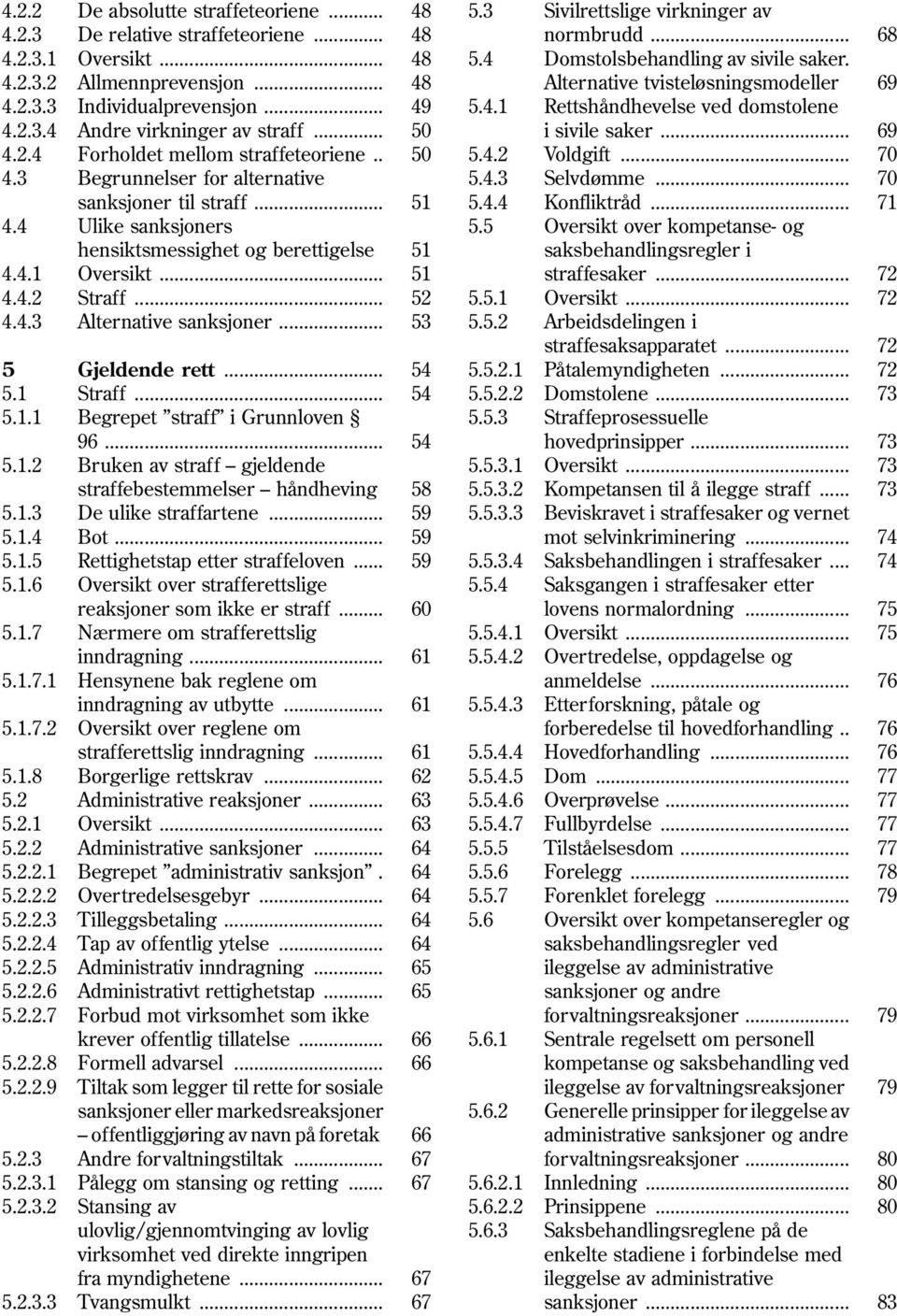 .. Straff... Alternative sanksjoner... 51 51 52 53 5 Gjeldende rett... 54 5.1 5.1.1 5.1.2 5.1.3 5.1.4 5.1.5 5.1.6 5.1.7 5.1.7.1 5.1.7.2 5.1.8 Straff... Begrepet straff i Grunnloven 96.