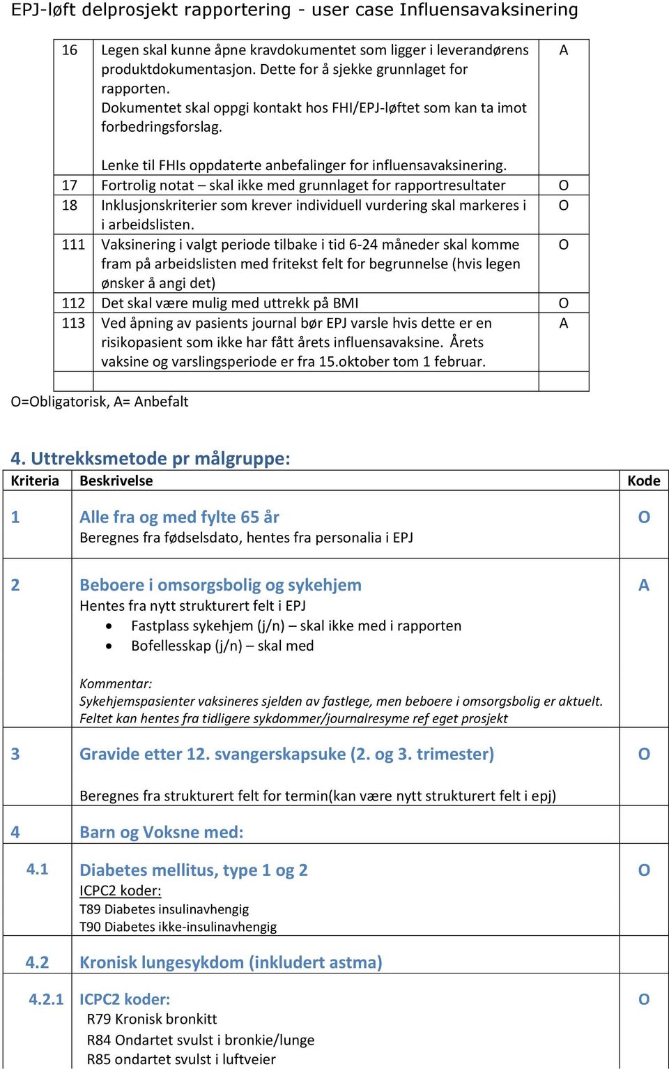 17 Fortrolig notat skal ikke med grunnlaget for rapportresultater 18 Inklusjonskriterier som krever individuell vurdering skal markeres i i arbeidslisten.