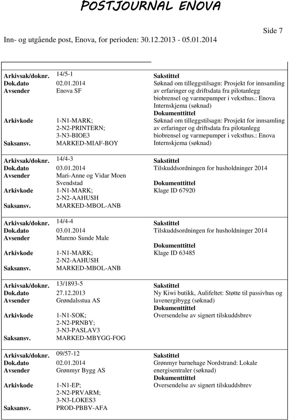 : Enova Internskjema (søknad) 2-N2-PRINTERN; 3-N3-BIOE3 MARKED-MIAF-BOY Søknad om tilleggstilsagn: Prosjekt for innsamling av erfaringer og driftsdata fra pilotanlegg biobrensel og varmepumper i