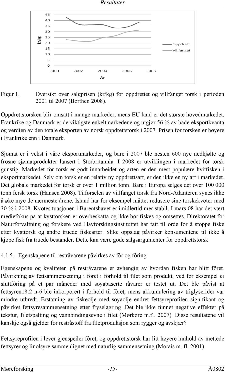 Frankrike og Danmark er de viktigste enkeltmarkedene og utgjør 56 % av både eksportkvanta og verdien av den totale eksporten av norsk oppdrettstorsk i 2007.