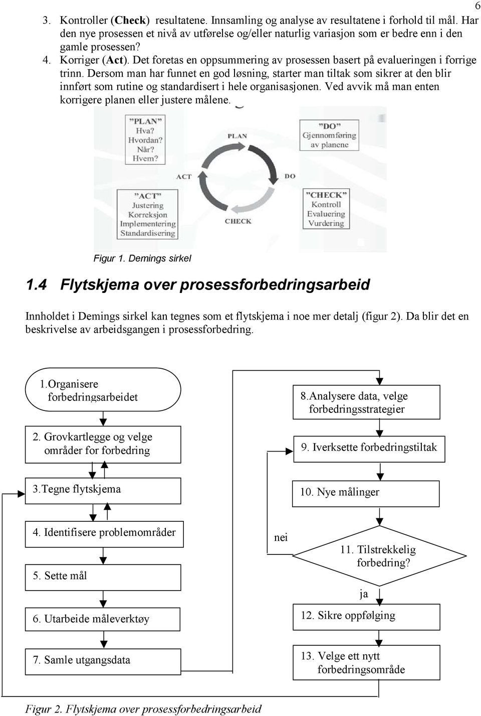 Det foretas en oppsummering av prosessen basert på evalueringen i forrige trinn.