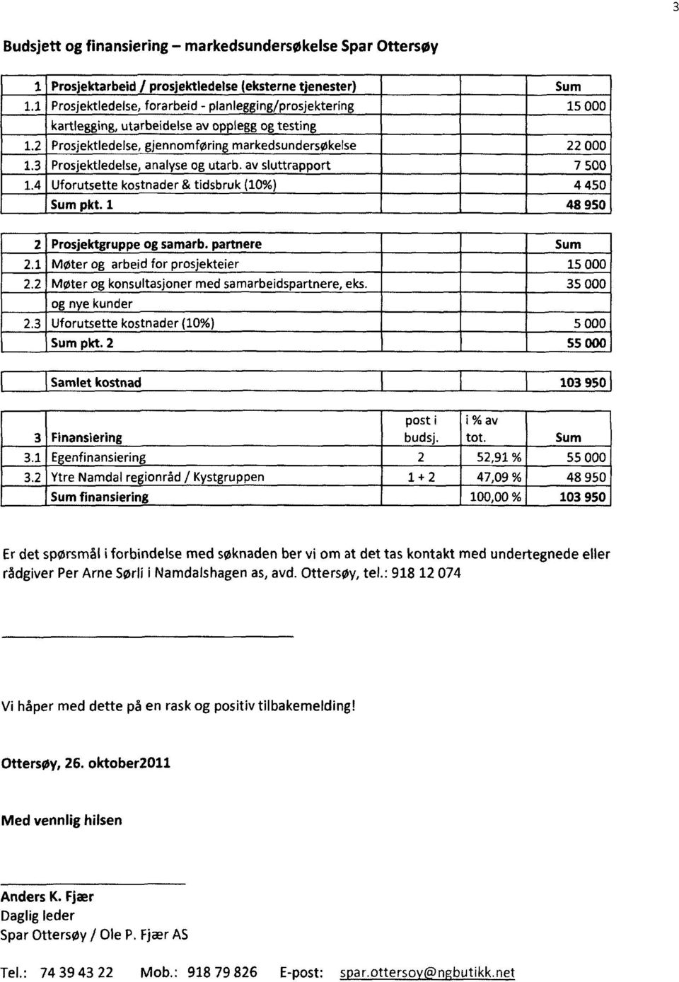 : 918 12 074 Vi håper med dette på en rask og positiv tilbakemelding! Ottersøy, 26.