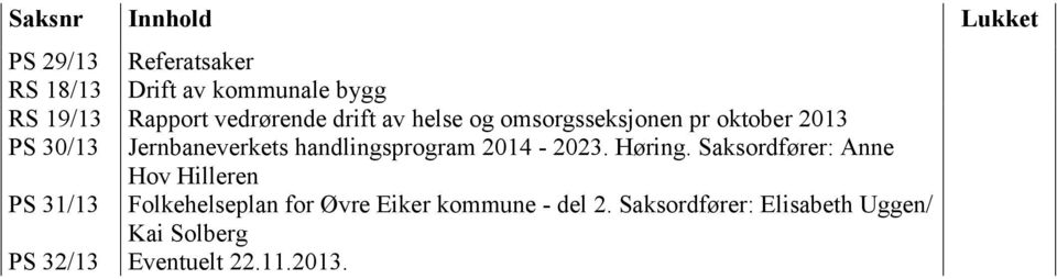 handlingsprogram 2014-2023. Høring.