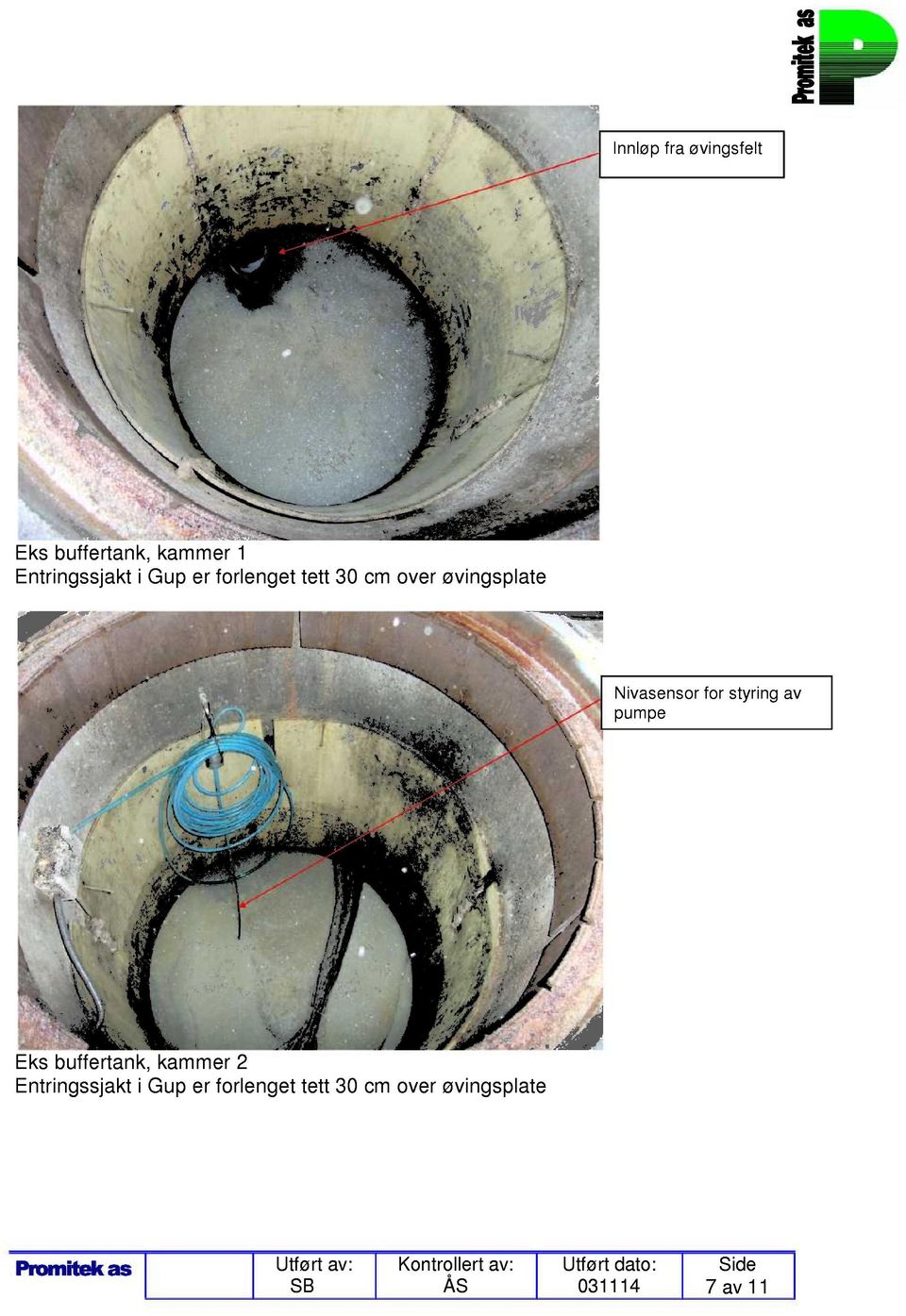 pumpe for styring av Eks buffertank, kammer 2 Entringssjakt