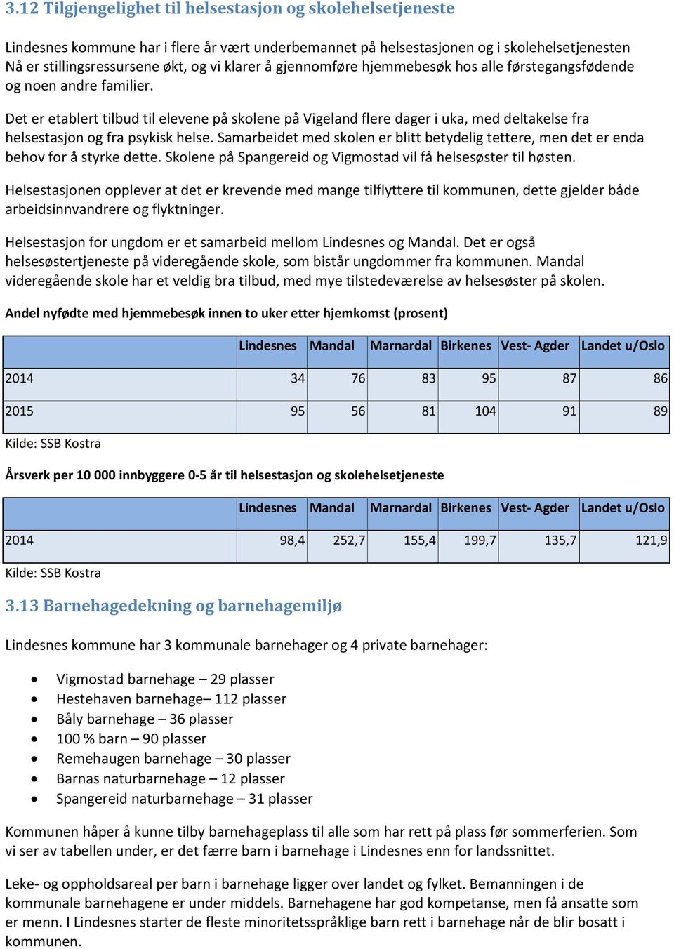 Det er etablert tilbud til elevene på skolene på Vigeland flere dager i uka, med deltakelse fra helsestasjon og fra psykisk helse.