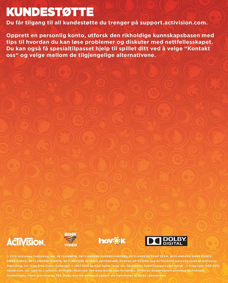 Du kan også få spesialtilpasset hjelp til spillet ditt ved å velge Kontakt oss og velge mellom de tilgjengelige alternativene. 2015 Activision Publishing, Inc.