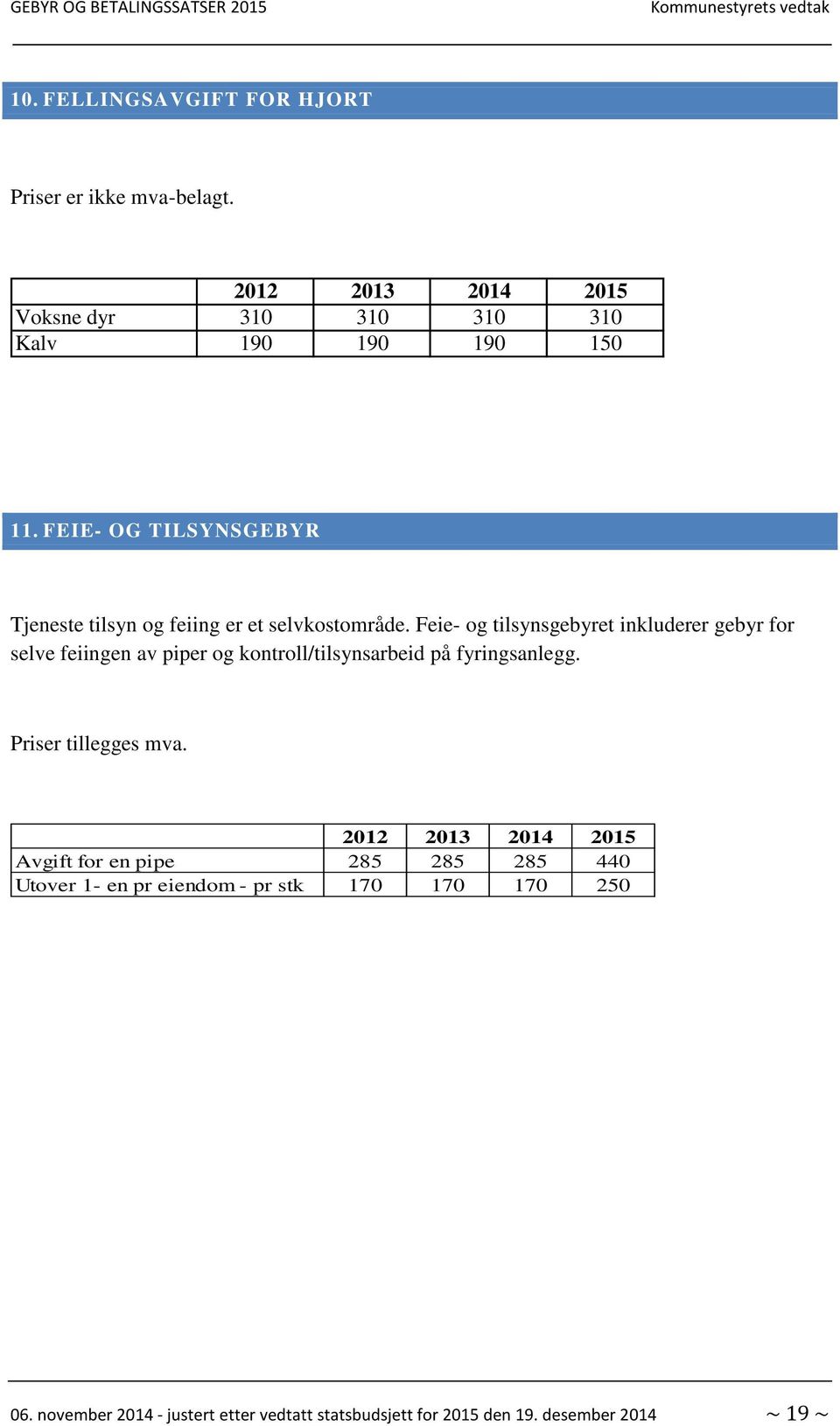 Feie- og tilsynsgebyret inkluderer gebyr for selve feiingen av piper og kontroll/tilsynsarbeid på fyringsanlegg.