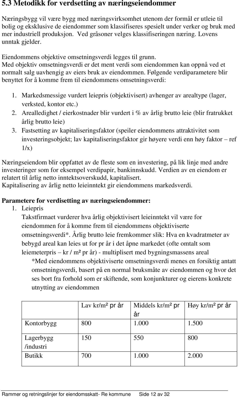 Med objektiv omsetningsverdi er det ment verdi som eiendommen kan oppnå ved et normalt salg uavhengig av eiers bruk av eiendommen.