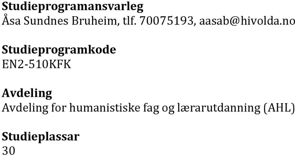 n Studieprgramkde EN2-510KFK Avdeling