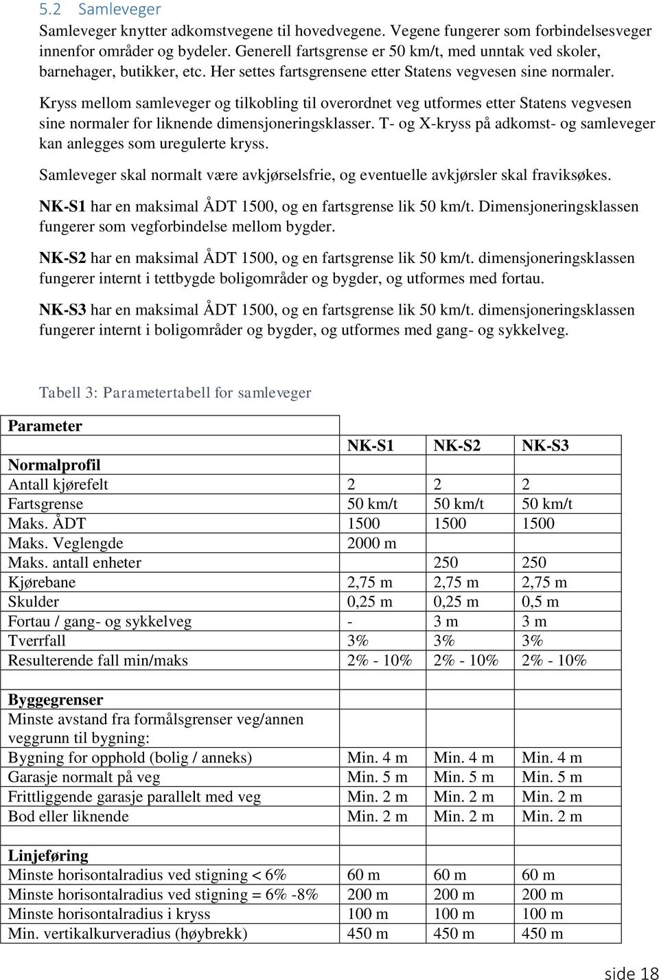 Kryss mellom samleveger og tilkobling til overordnet veg utformes etter Statens vegvesen sine normaler for liknende dimensjoneringsklasser.