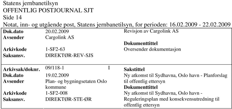 DIREKTØR-REV-SJS Arkivsak/doknr. 09/118-1 I Sakstittel Dok.dato 19.02.