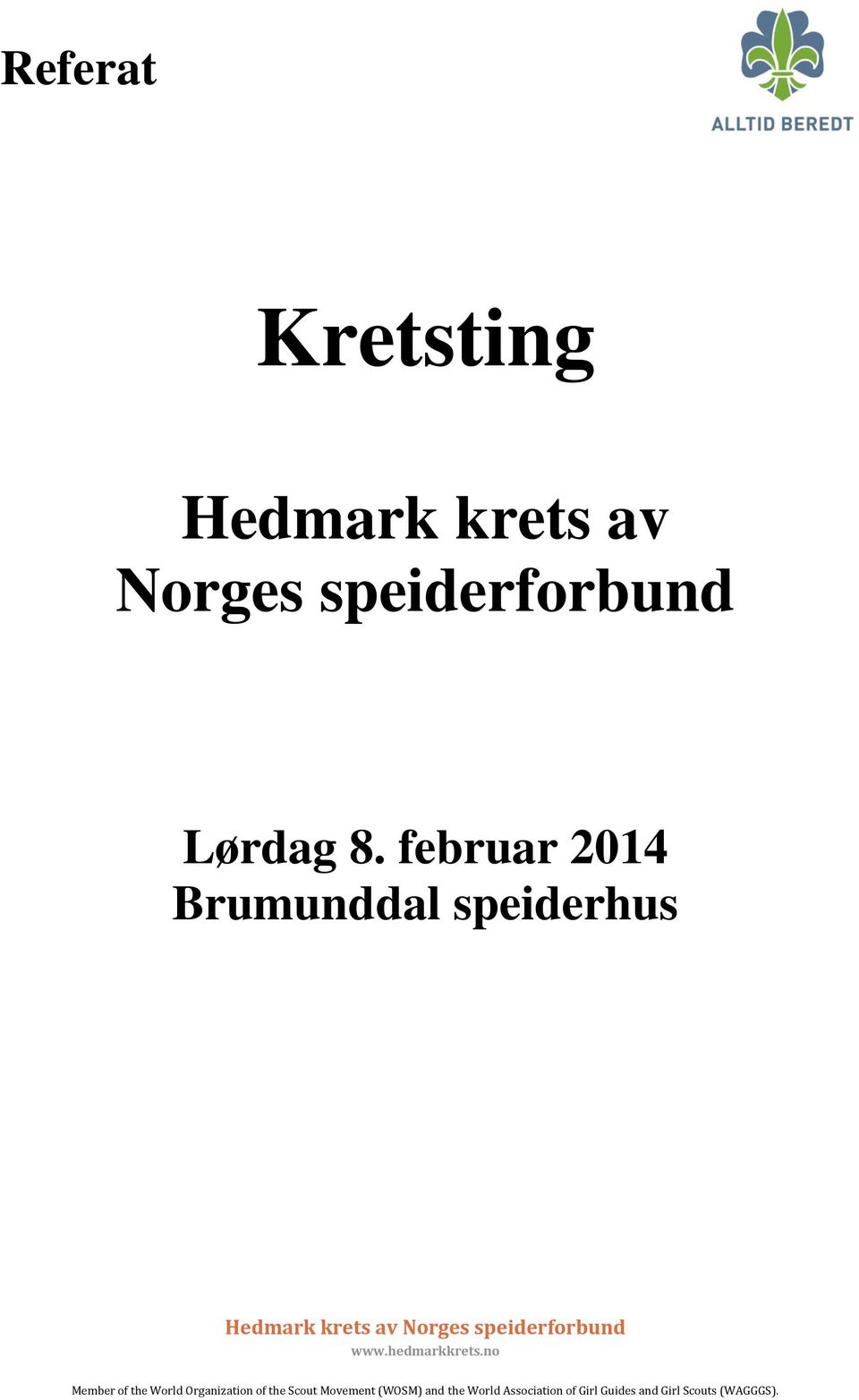 speiderforbund Lørdag 8.