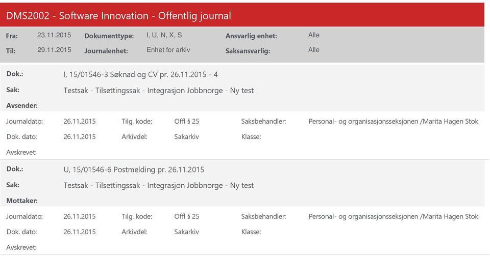 organisasjonsseksjonen /Marita Hagen Stok 26.11.