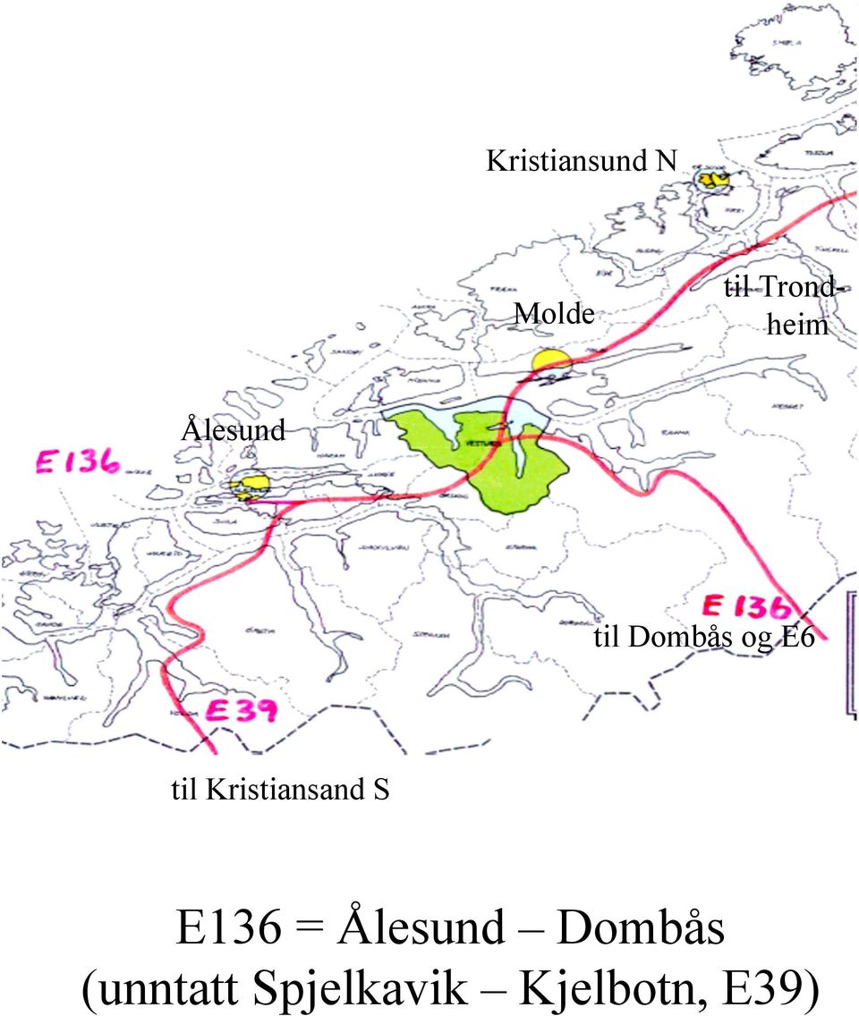 E6 til Kristiansand S E136 =