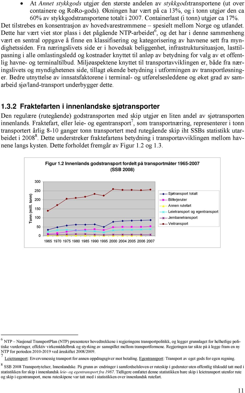 Dette har vært viet stor plass i det pågående NTP-arbeidet 6, og det har i denne sammenheng vært en sentral oppgave å finne en klassifisering og kategorisering av havnene sett fra myndighetssiden.