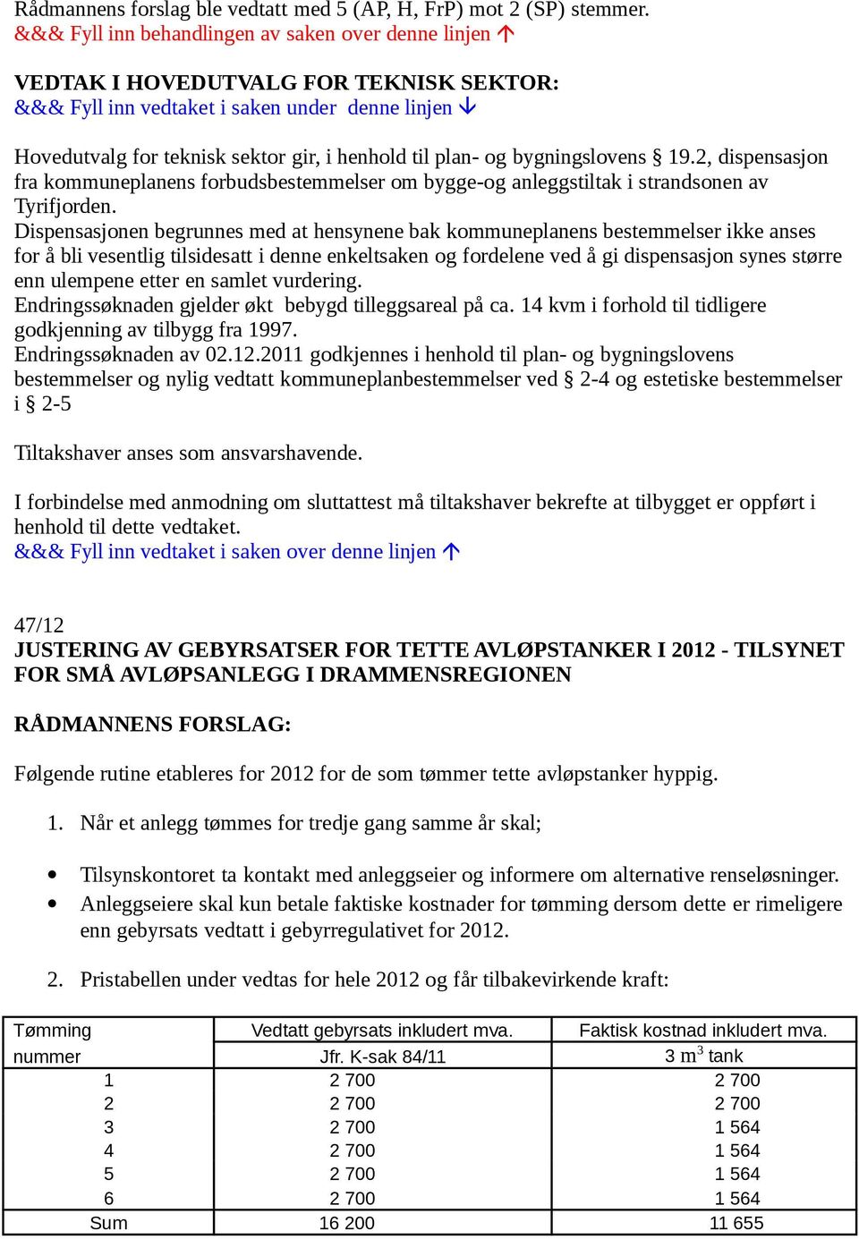 Dispensasjonen begrunnes med at hensynene bak kommuneplanens bestemmelser ikke anses for å bli vesentlig tilsidesatt i denne enkeltsaken og fordelene ved å gi dispensasjon synes større enn ulempene