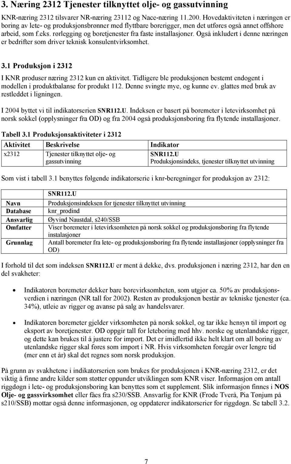 rørlegging og boretjenester fra faste installasjoner. Også inkludert i denne næringen er bedrifter som driver teknisk konsulentvirksomhet. 3.