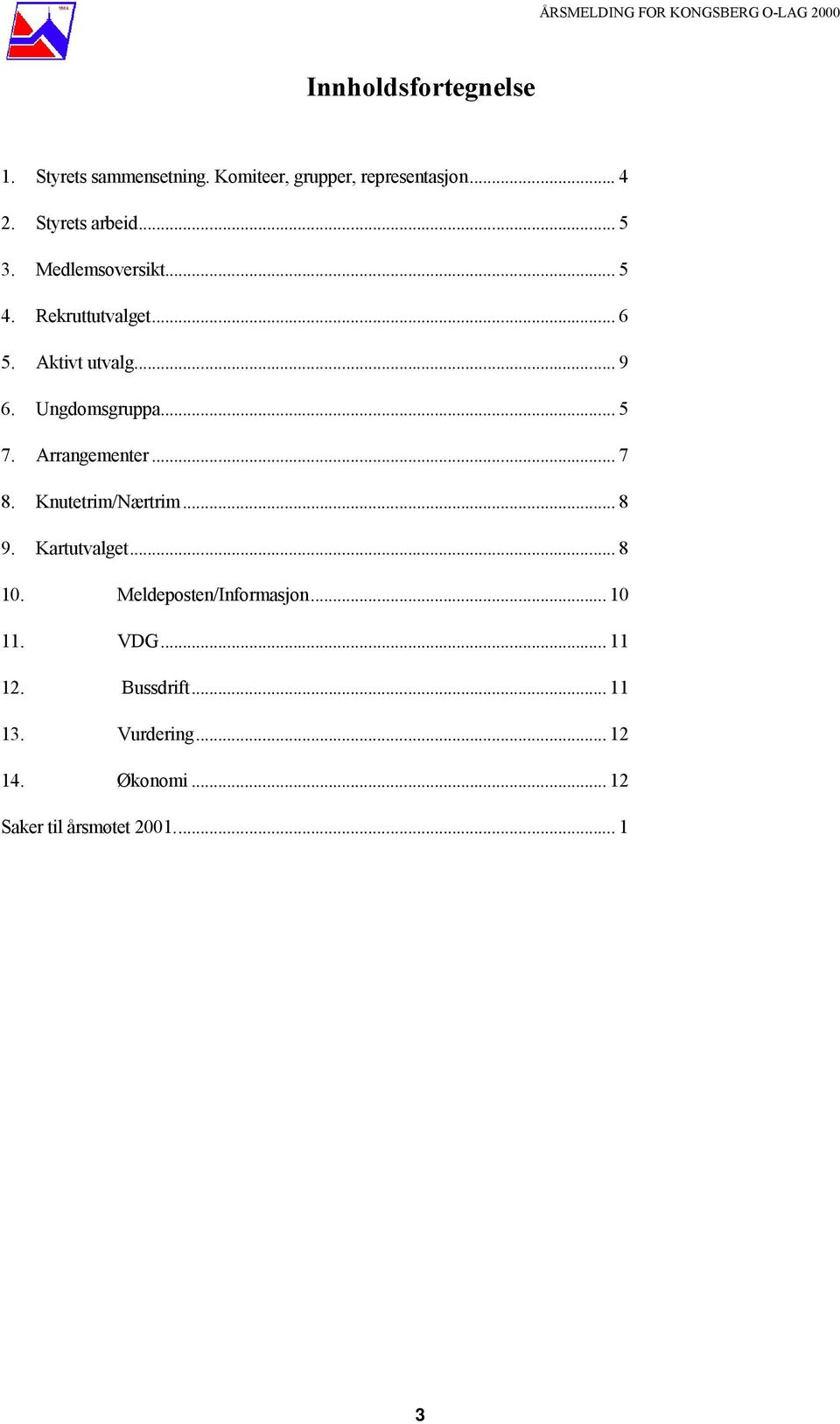 Ungdomsgruppa... 5 7. Arrangementer... 7 8. Knutetrim/Nærtrim... 8 9. Kartutvalget... 8 10.