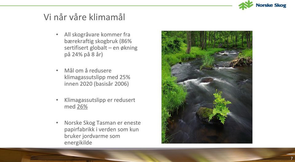 klimagassutslipp med 25% innen 2020 (basisår 2006) Klimagassutslipp er redusert